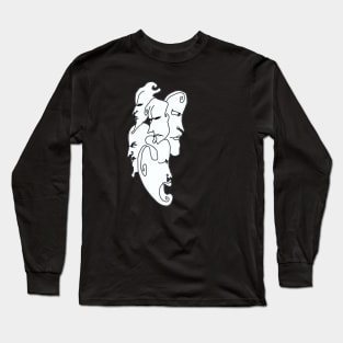 Dance of Faces Minimalist Art Long Sleeve T-Shirt